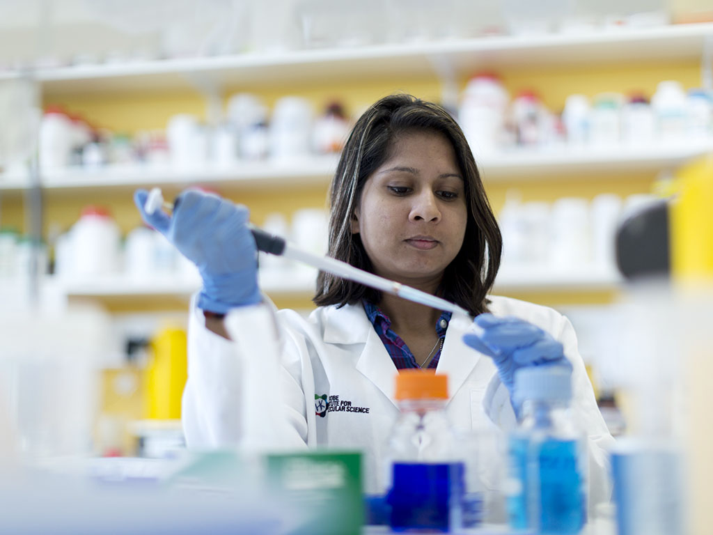 young female researcher in lab